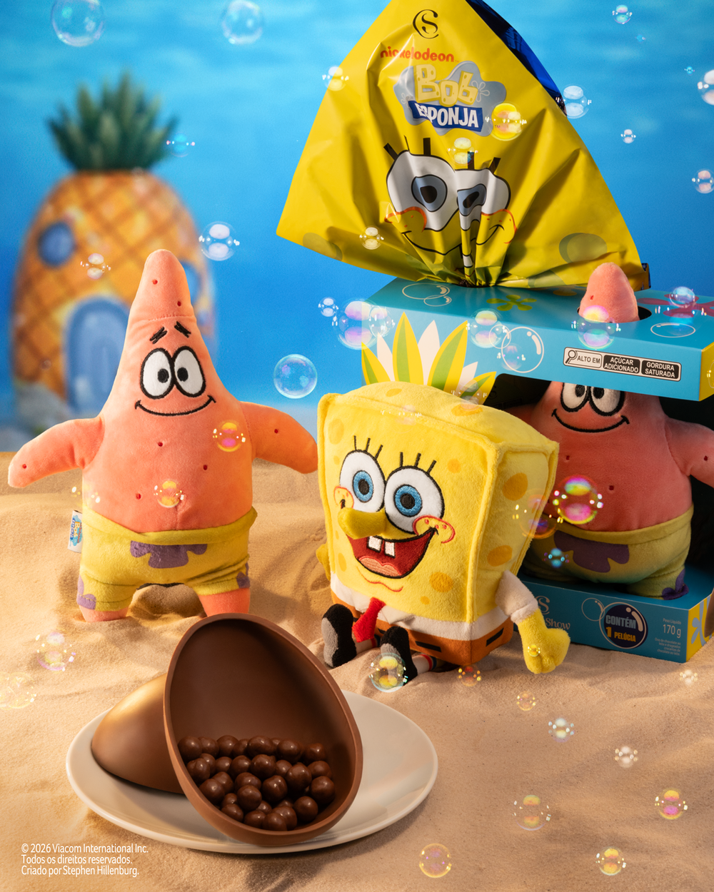 Ovo de Páscoa Pelúcia Patrick Bob Esponja 170g