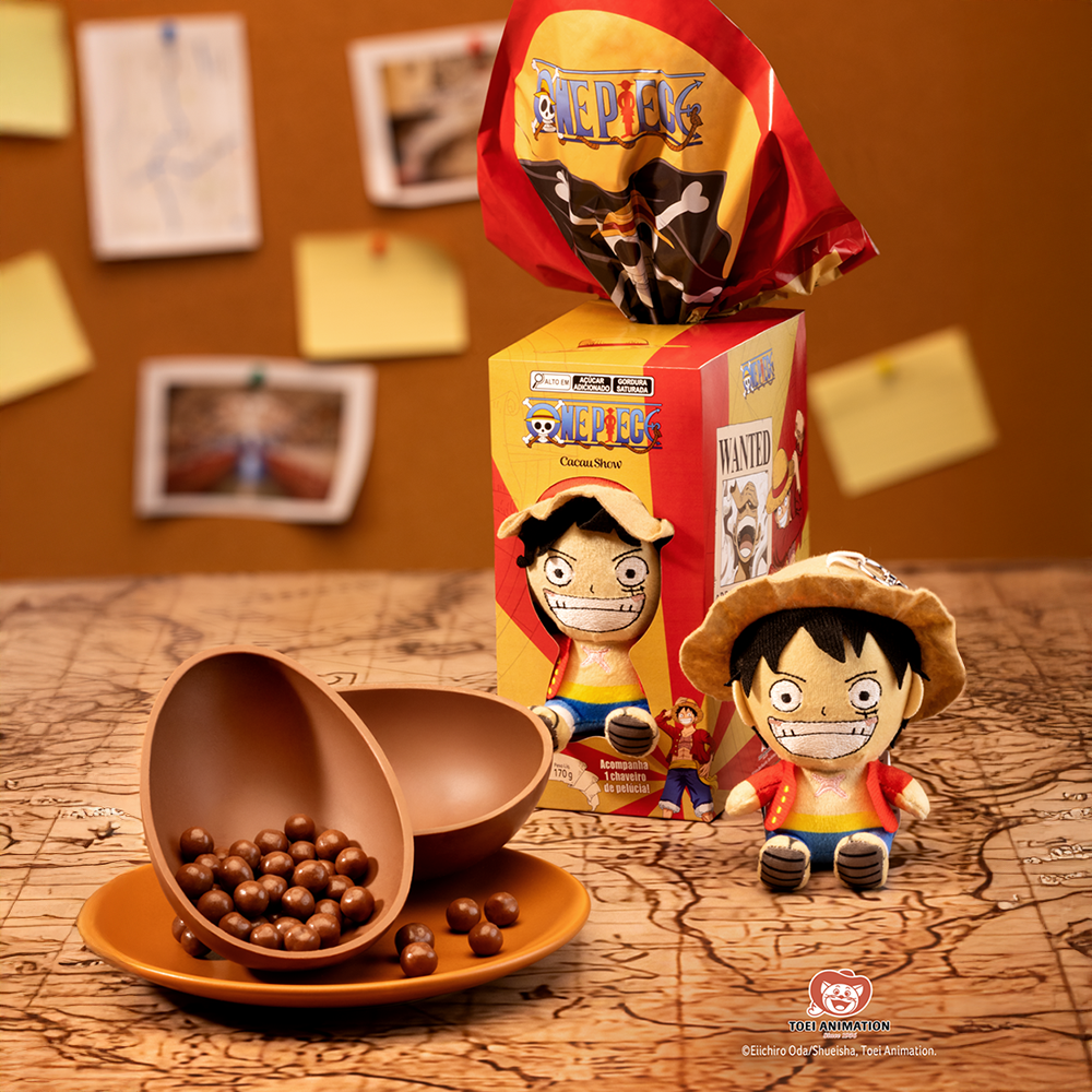 Ovo de Páscoa ao Leite Chaveiro Luffy One Piece 170g