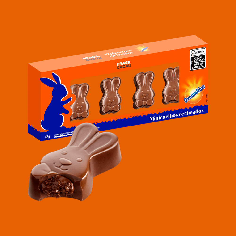 Minicoelhos de Páscoa Recheados Ovomaltine 62g
