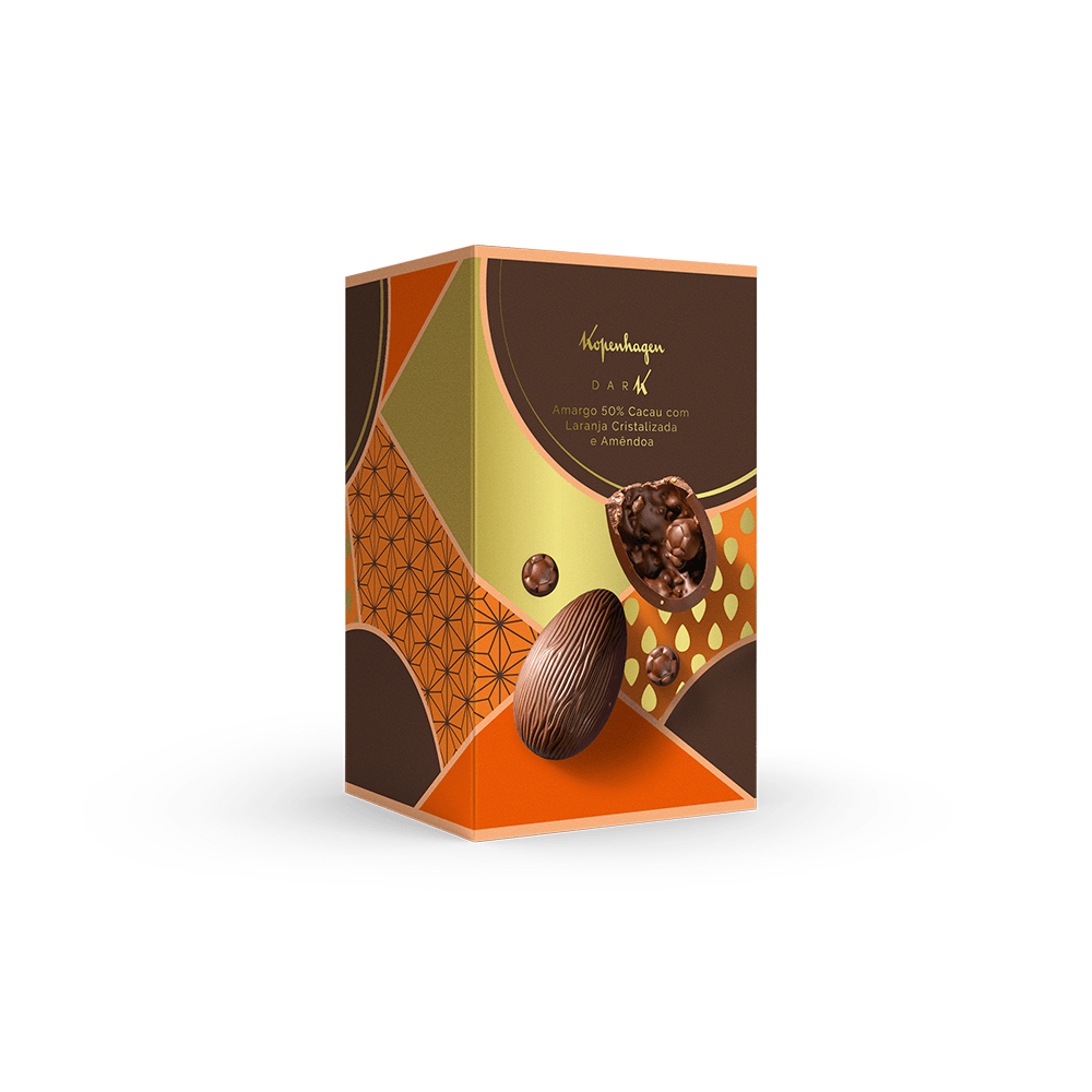 Ovo de Páscoa Amargo Laranja Cristalizada e Amêndoas 150G