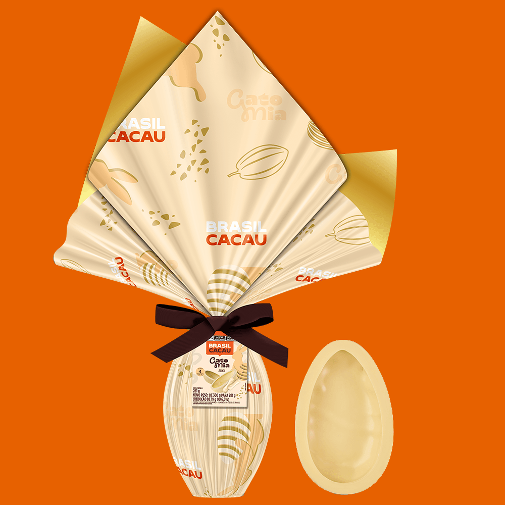 Ovo de Páscoa Clássico Gato Mia Branco 281g