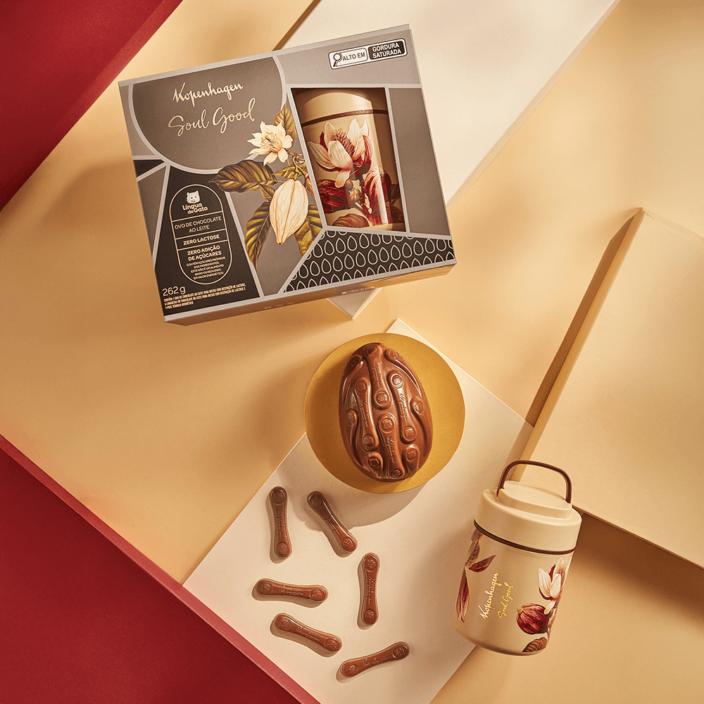 Ovo de Páscoa Língua de Gato Soul Good com Pote Hermético 262G