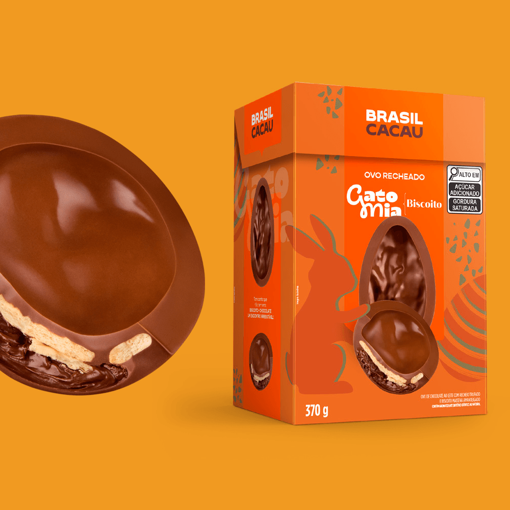 Ovo de Páscoa Recheado Gato Mia Biscoito 370g