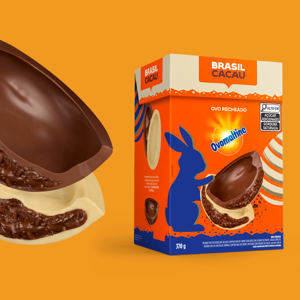 Ovo de Páscoa Recheado Meio a Meio Ovomaltine 370g