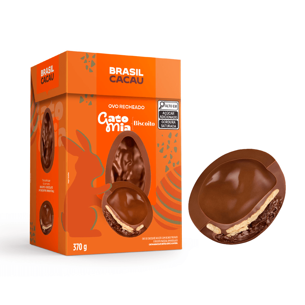 Ovo de Páscoa Recheado Gato Mia Biscoito 370g