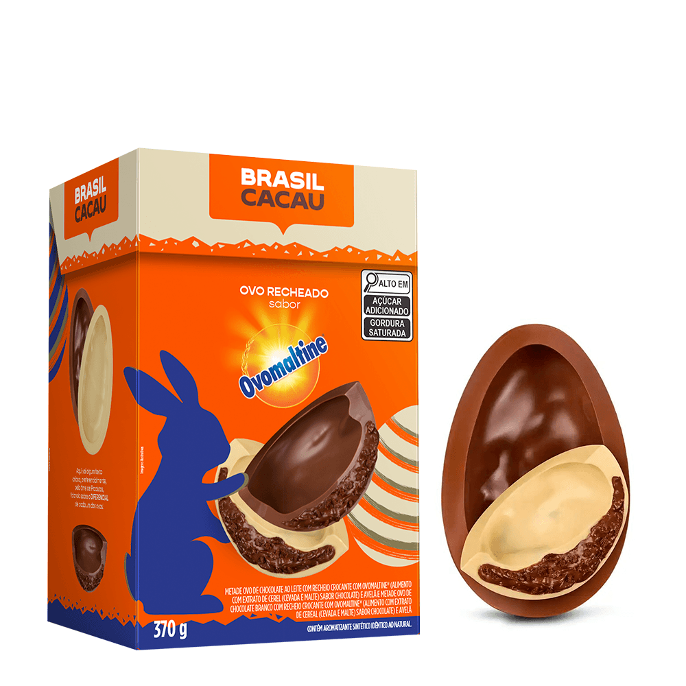 Ovo de Páscoa Recheado Meio a Meio Ovomaltine 370g