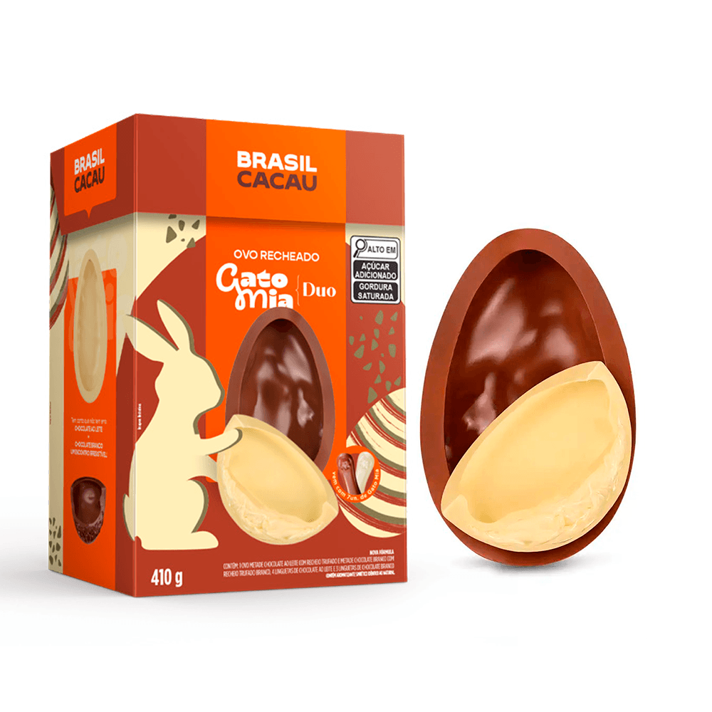 Ovo Recheado Gato Mia Duo 410g
