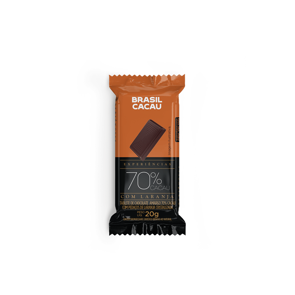 Tablete Experiências 70% Cacau com Laranja 20g