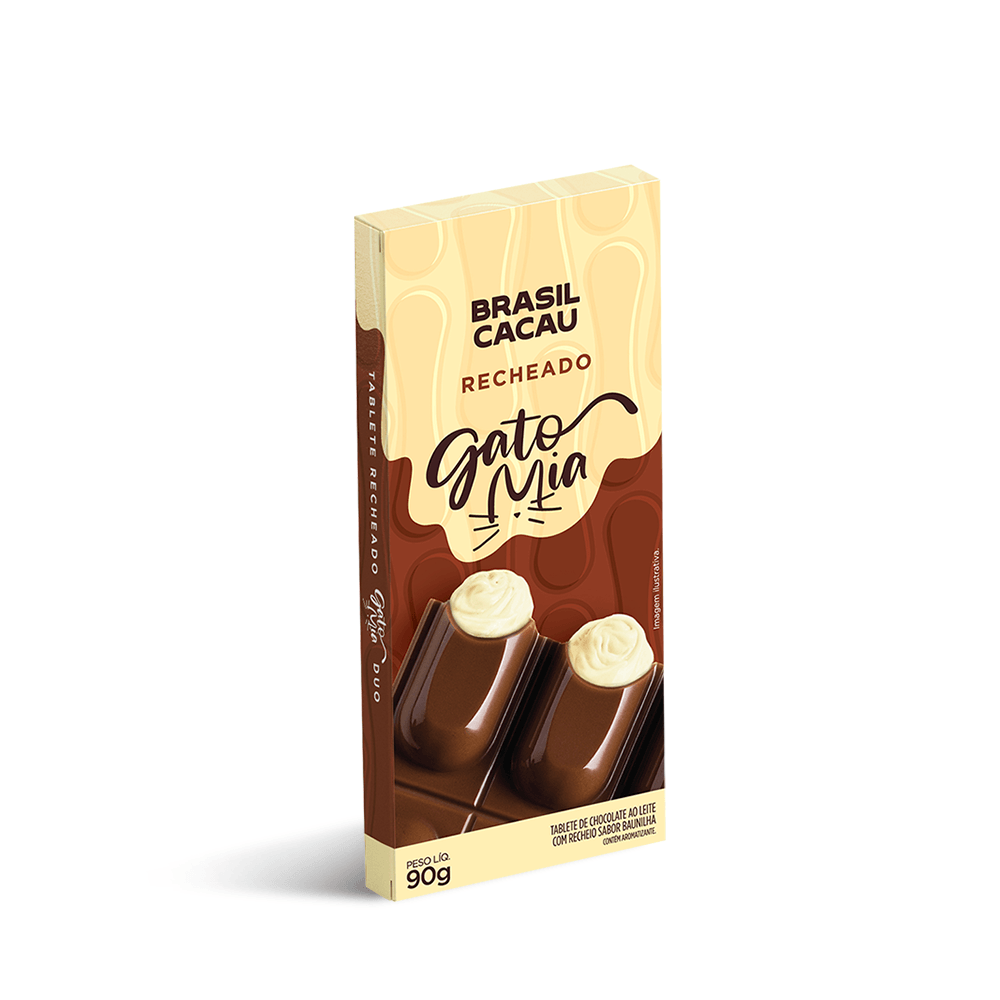 Tablete Recheado Duo Gato Mia 90g